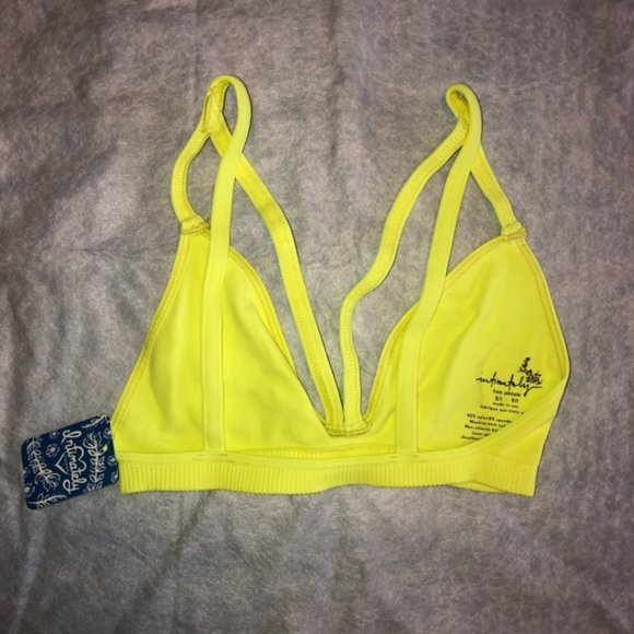 FREE PEOPLE Keira Seamless Bralette Yellow Sz XS - Picture 4 of 4